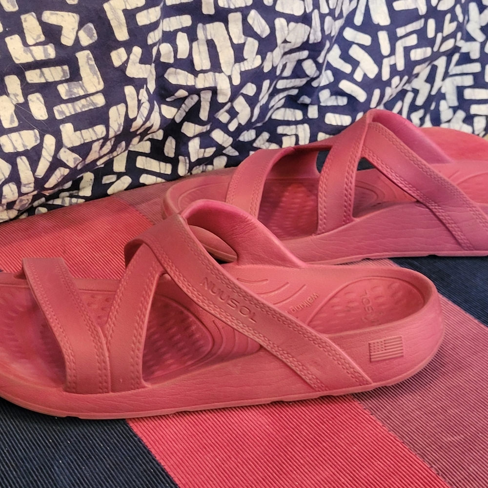 Nuusol, Women's Casual Pink Sandals, Size 8